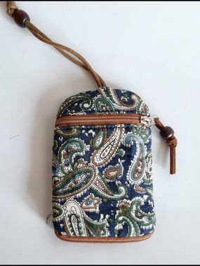 New Navy Paisley Key Pouch
